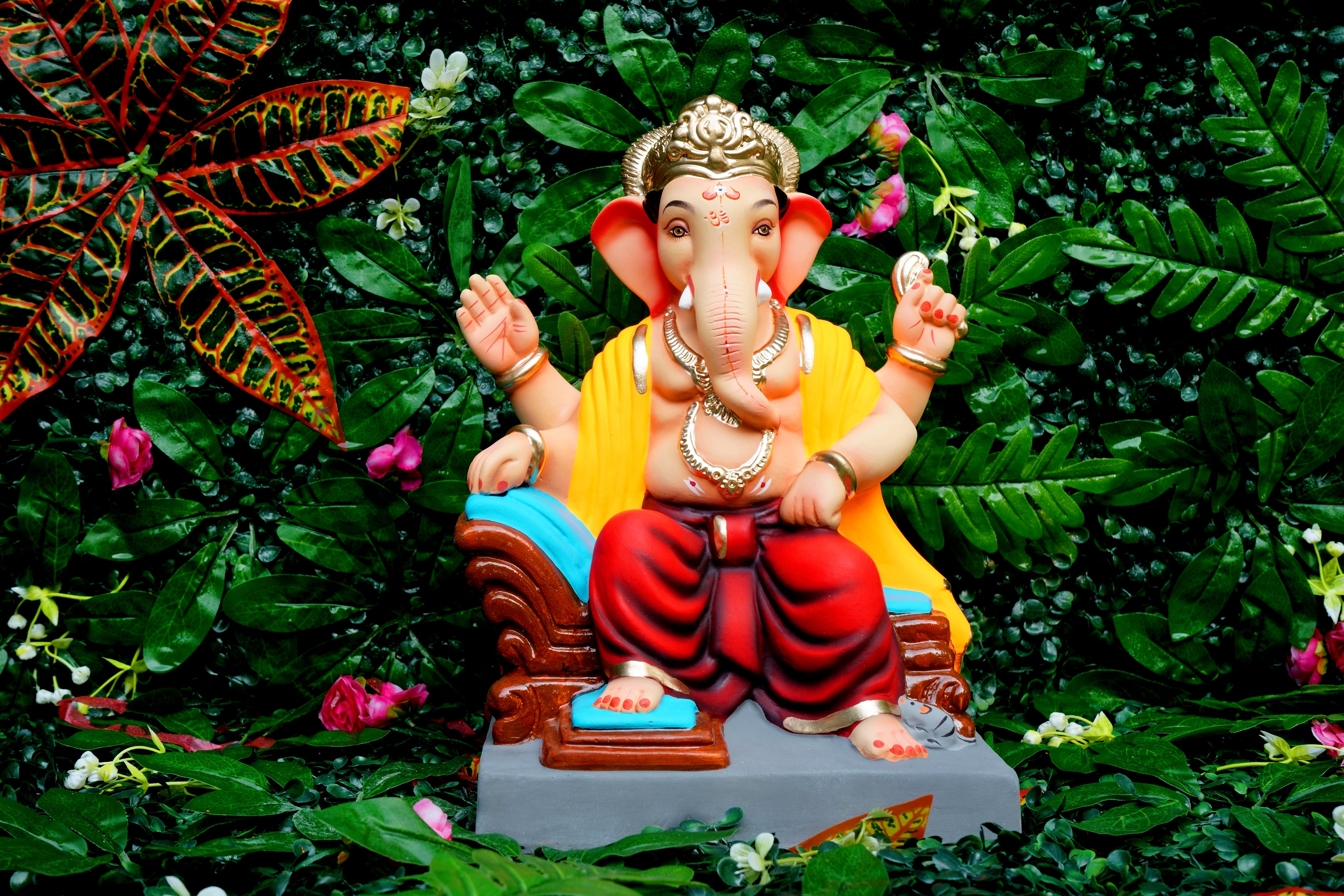 Eco Friendly Ganesh Idol of Clay - 12 inches - EF147