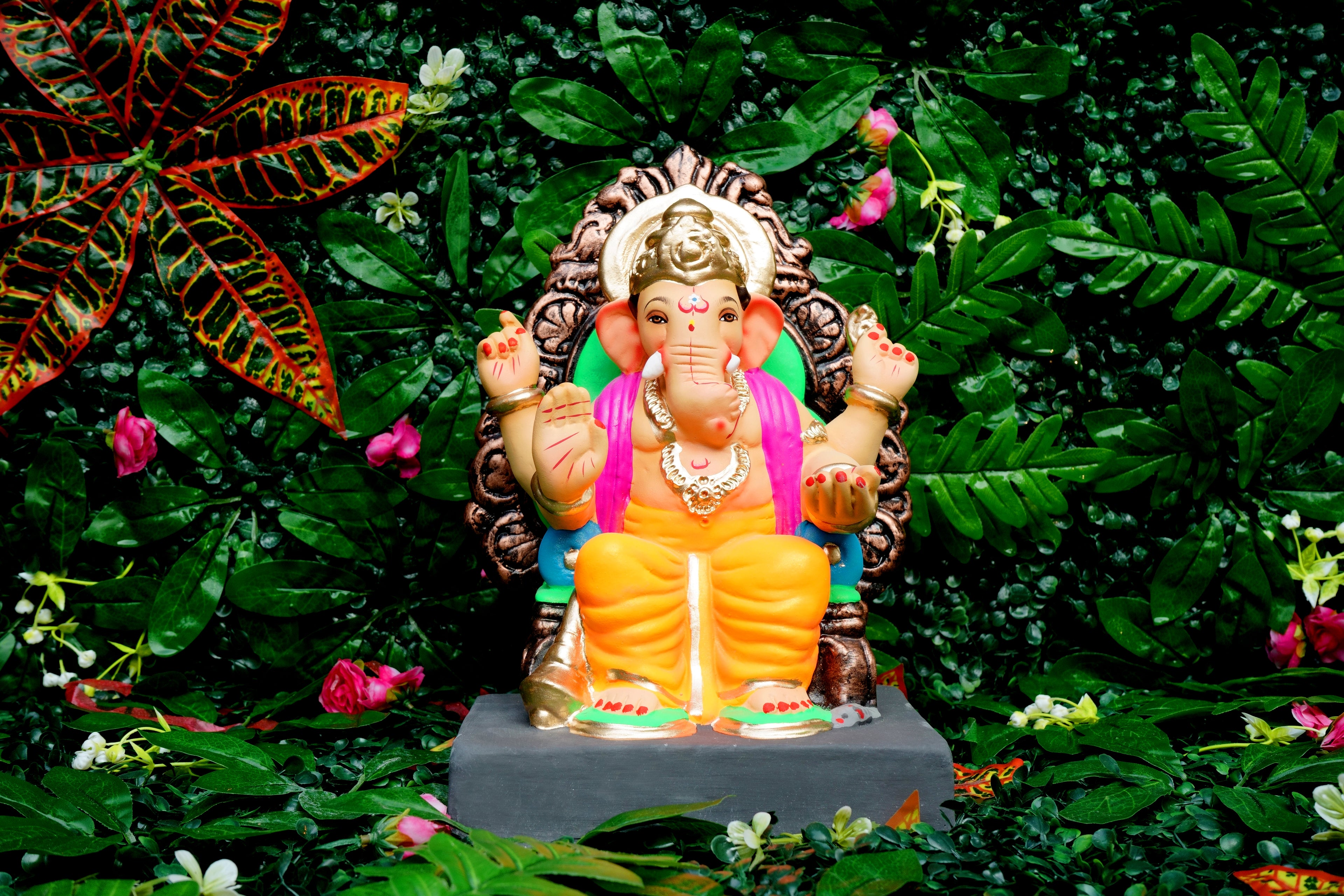 Eco Friendly Ganesh Idol of Clay - 12 inches - EF150