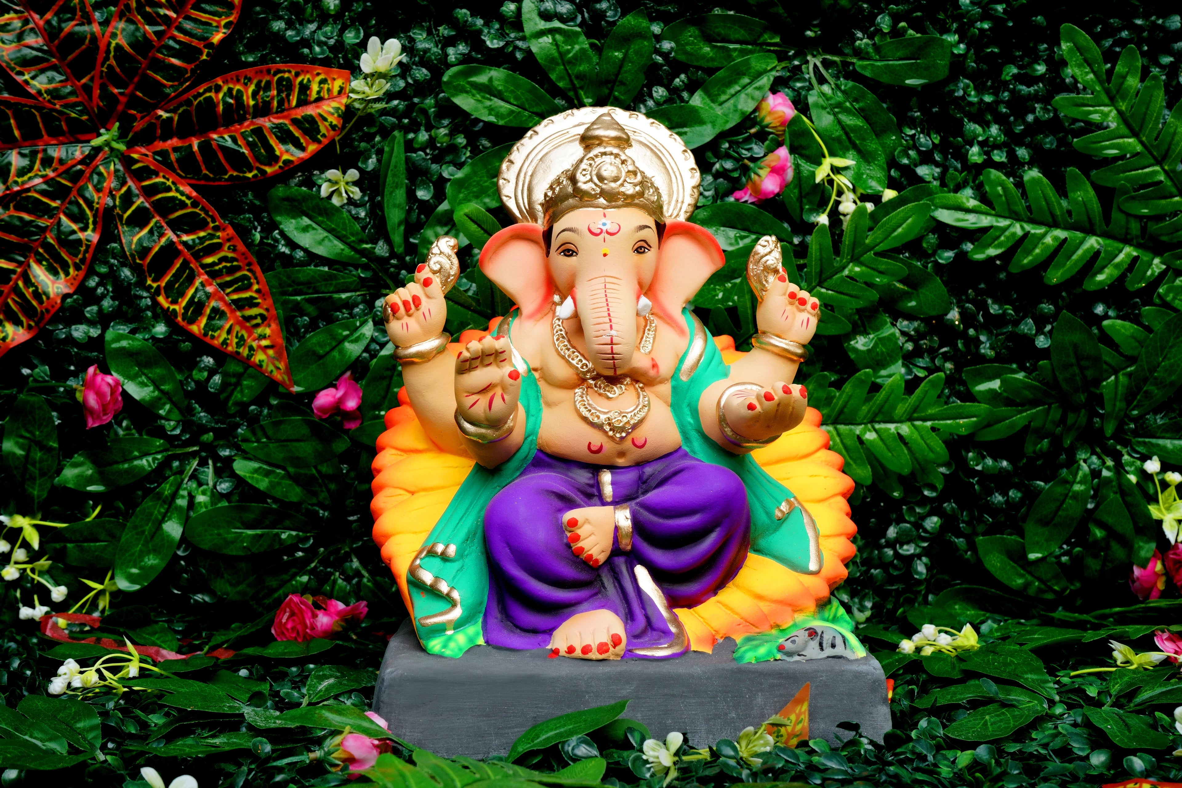 Eco Friendly Ganesh Idol of Clay - 12 inches - EF151