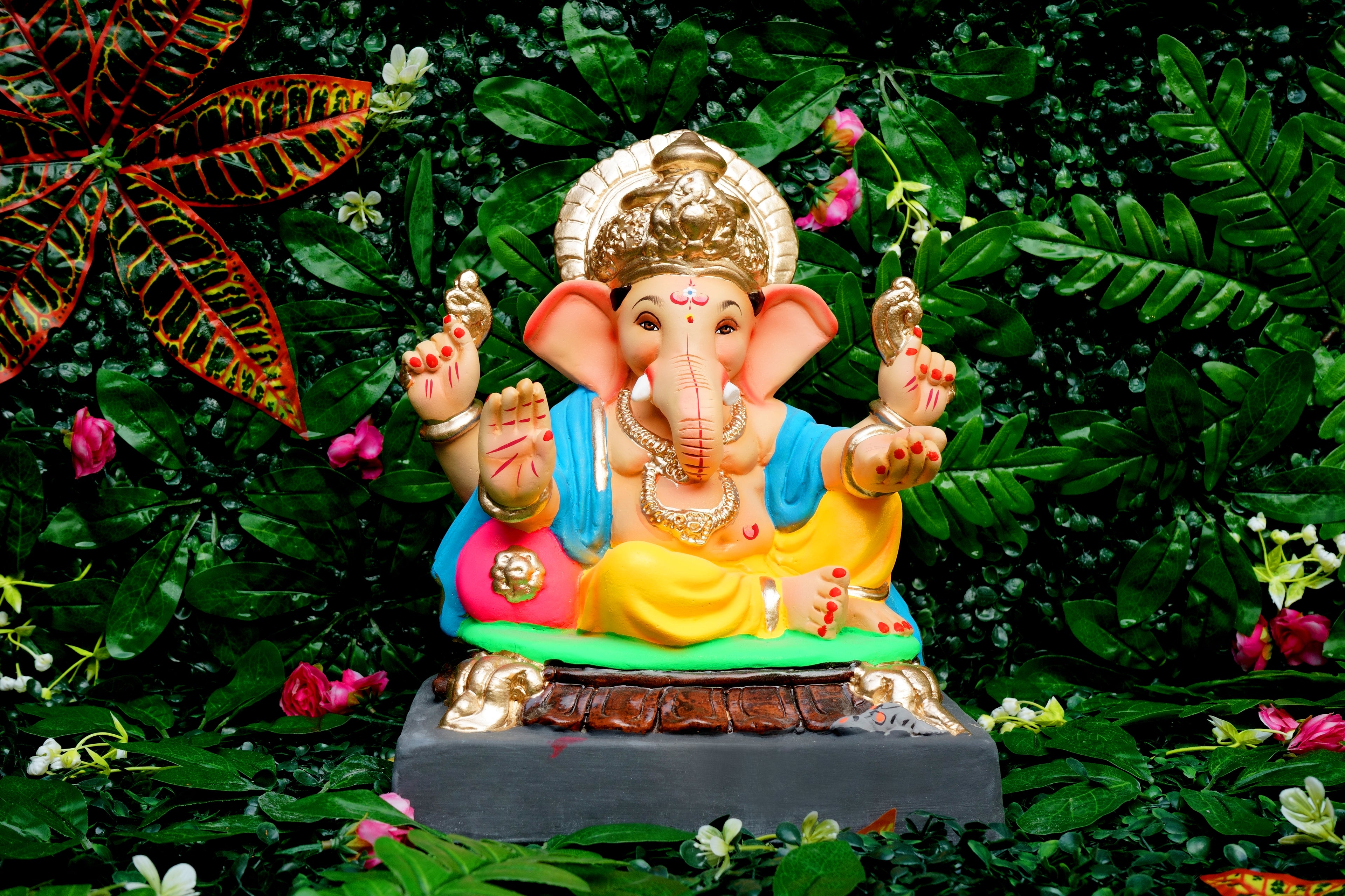 Eco Friendly Ganesh Idol of Clay - 12 inches - EF154