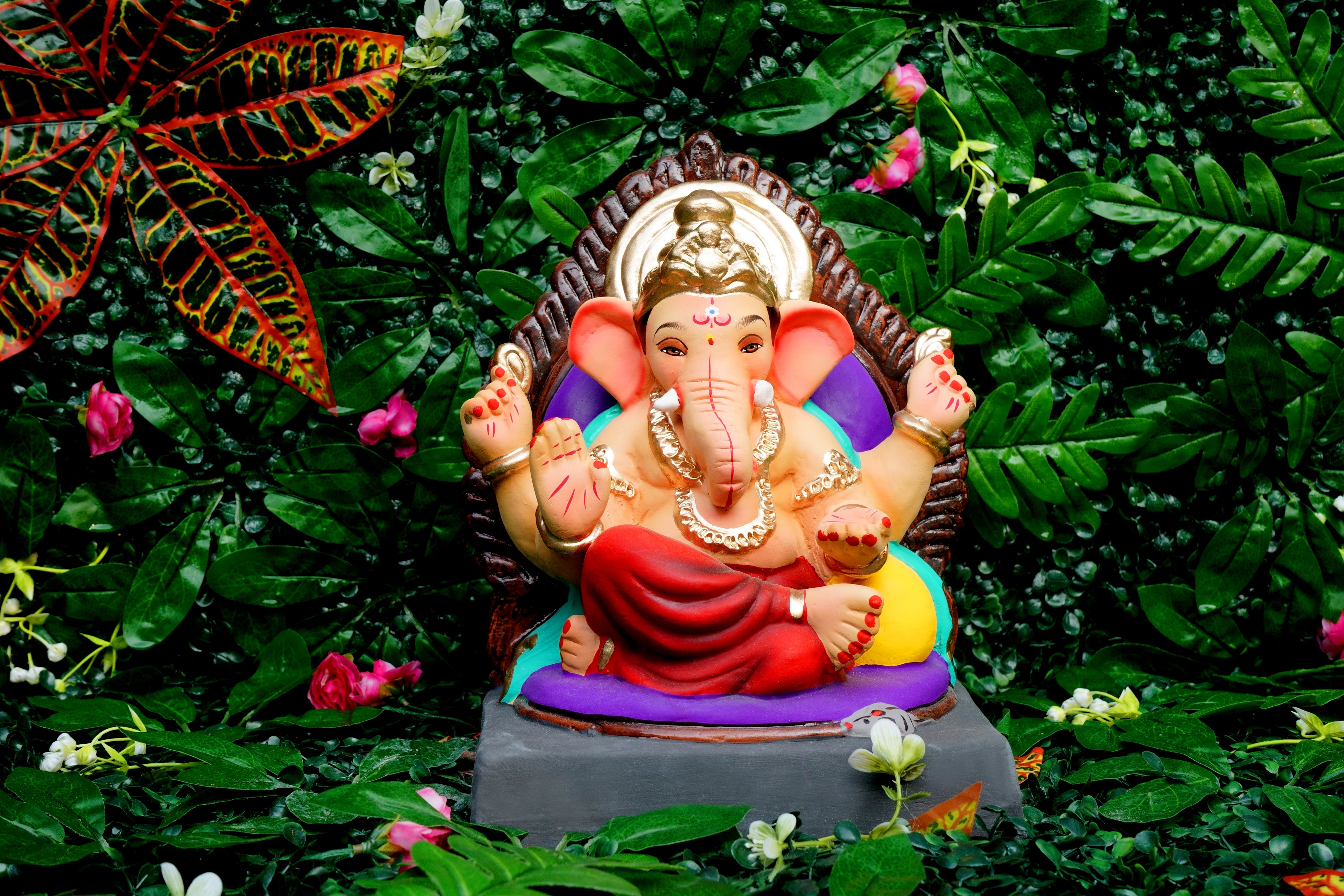 Eco Friendly Ganesh Idol of Clay - 12 inches - EF155