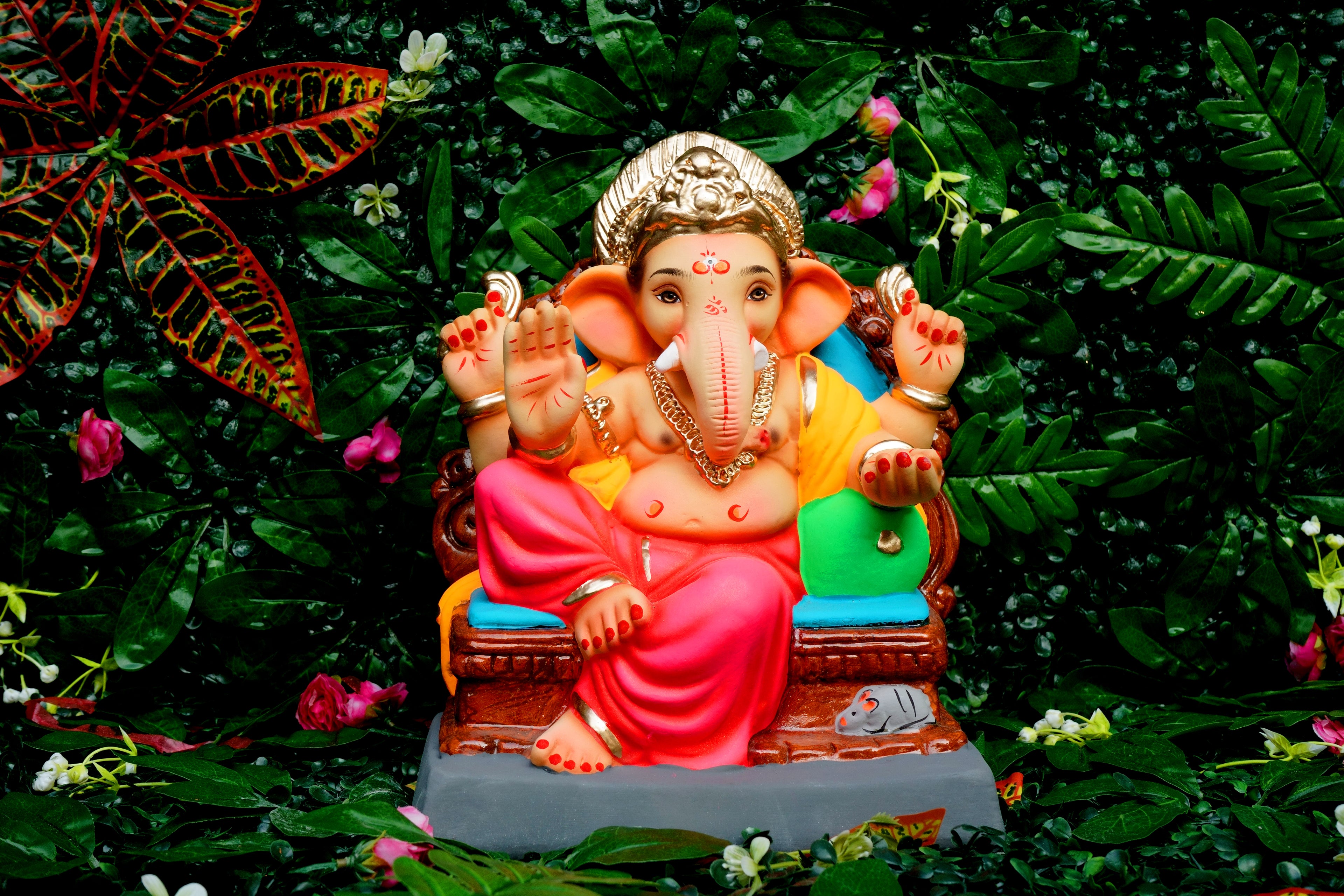 Eco Friendly Ganesh Idol of Clay - 12 inches - EF163