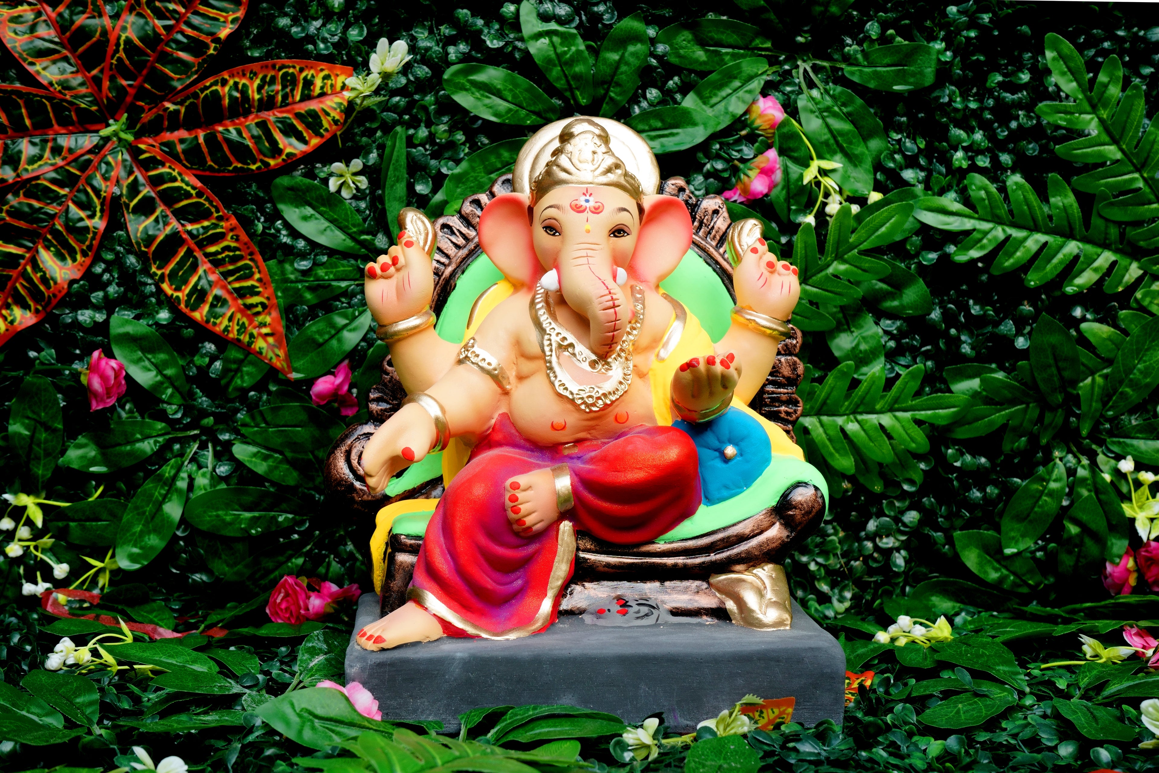 Eco Friendly Ganesh Idol of Clay - 12 inches - EF164