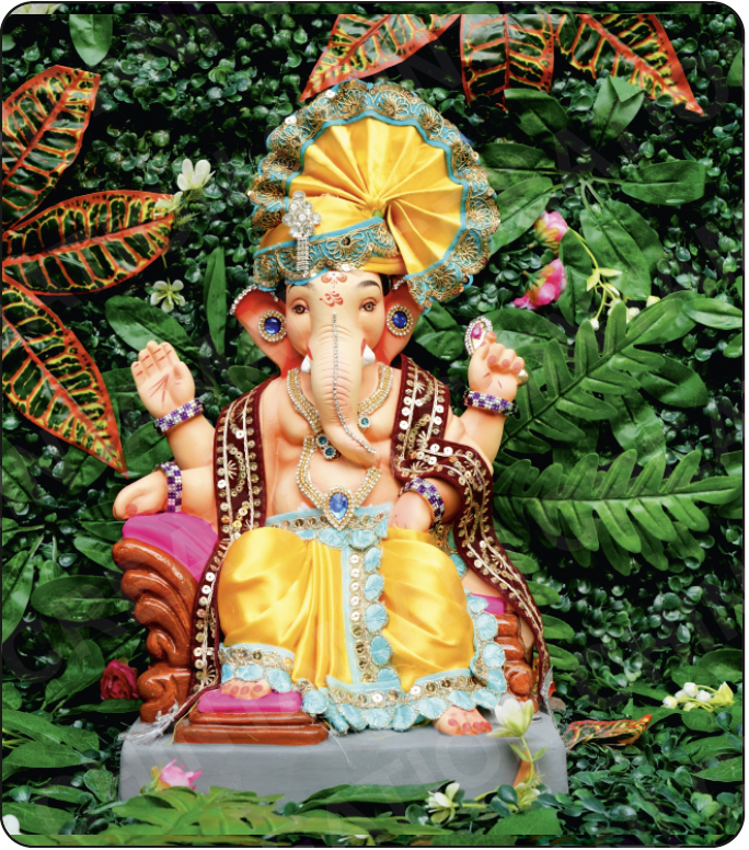 Eco Friendly Ganesh Idol of Clay - 12 inches - EF175