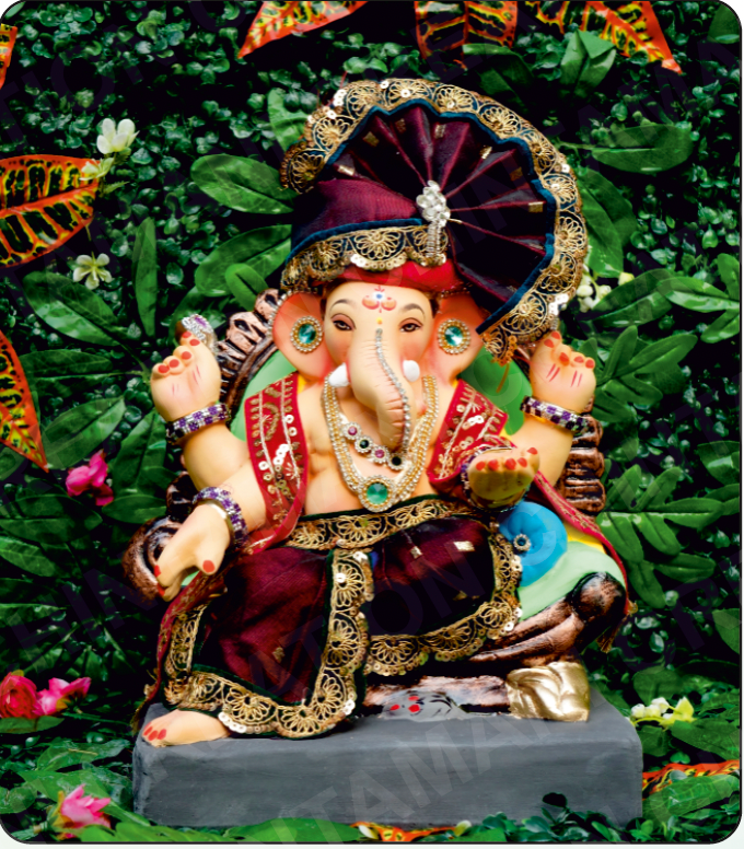 Eco Friendly Ganesh Idol of Clay - 12 inches - EF187