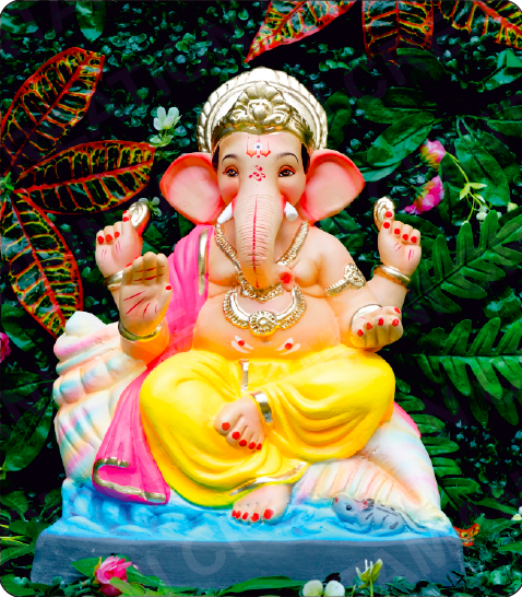 Eco Friendly Ganesh Idol of Clay - 15 inches - EF200