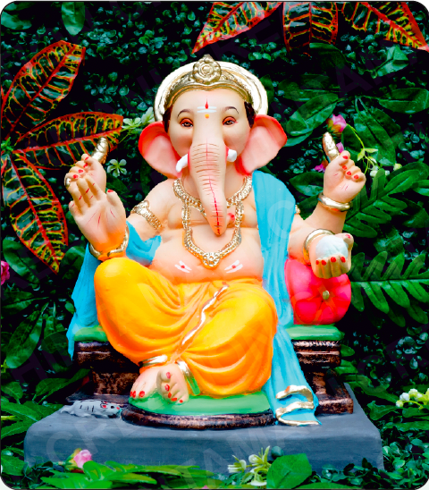 Eco Friendly Ganesh Idol of Clay - 15 inches - EF213