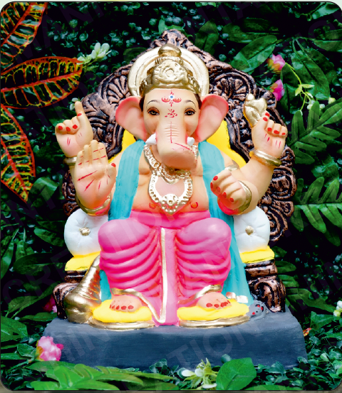 Eco Friendly Ganesh Idol of Clay - 15 inches - EF216