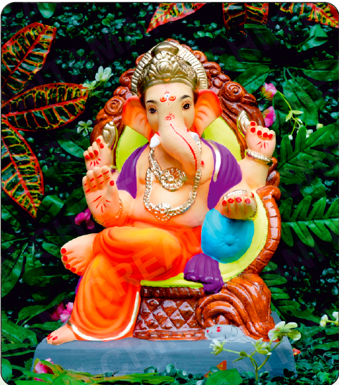 Eco Friendly Ganesh Idol of Clay - 15 inches - EF221