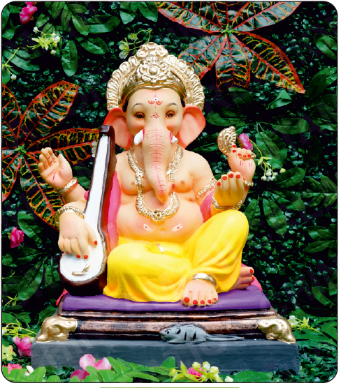 Eco Friendly Ganesh Idol of Clay - 18 inches - EF258