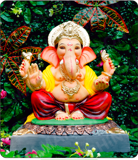 Eco Friendly Ganesh Idol of Clay - 18 inches - EF259