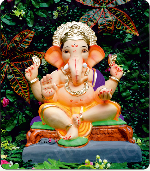 Eco Friendly Ganesh Idol of Clay - 18 inches - EF260