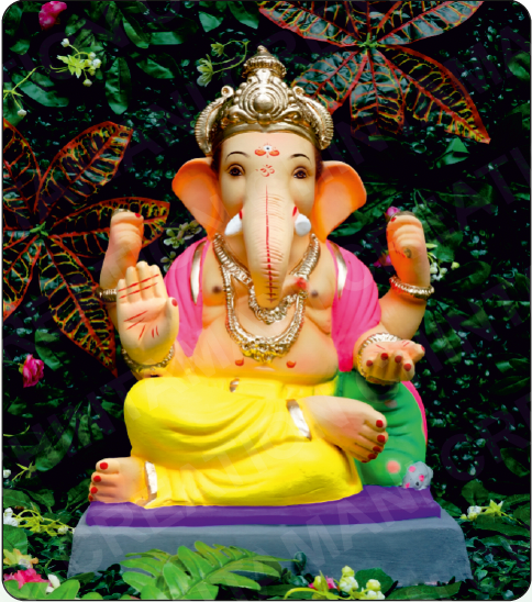 Eco Friendly Ganesh Idol of Clay - 18 inches - EF261