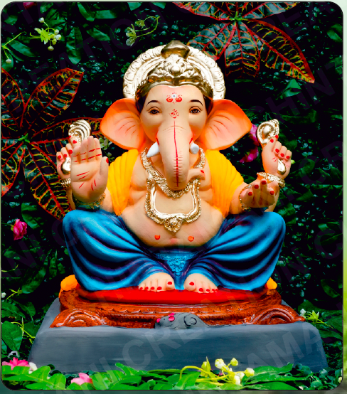 Eco Friendly Ganesh Idol of Clay - 18 inches - EF263