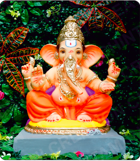 Eco Friendly Ganesh Idol of Clay - 18 inches - EF266