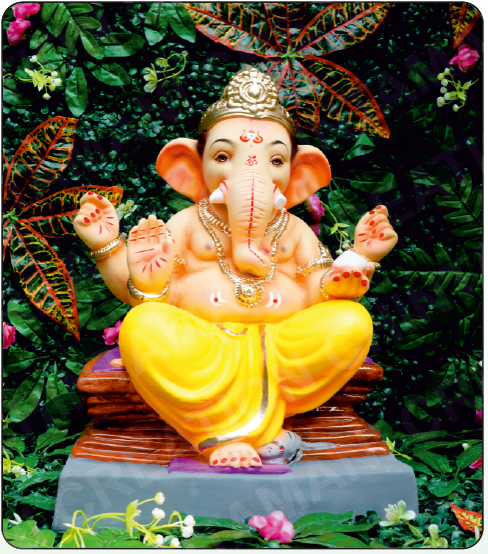 Eco Friendly Ganesh Idol of Clay - 18 inches - EF270