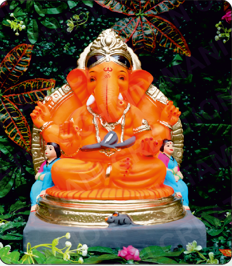 Eco Friendly Ganesh Idol of Clay - 18 inches - EF271