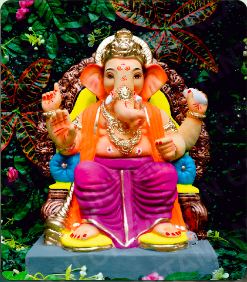 Eco Friendly Ganesh Idol of Clay - 18 inches - EF272