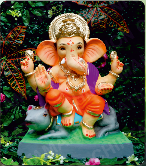 Eco Friendly Ganesh Idol of Clay - 18 inches - EF274
