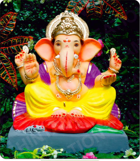 Eco Friendly Ganesh Idol of Clay - 18 inches - EF276