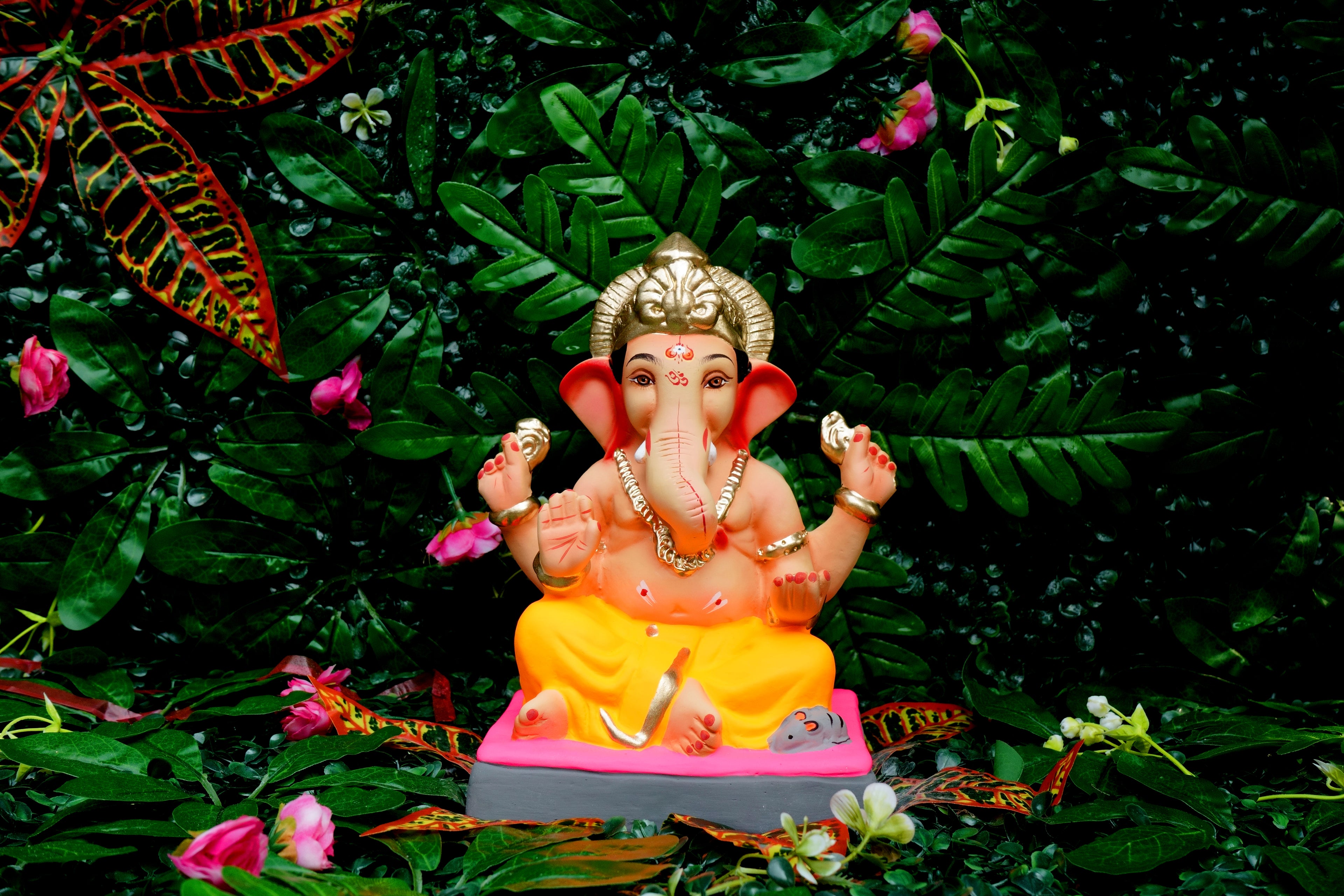 Eco Friendly Ganesh Idol of Clay - 8 inches - EF62