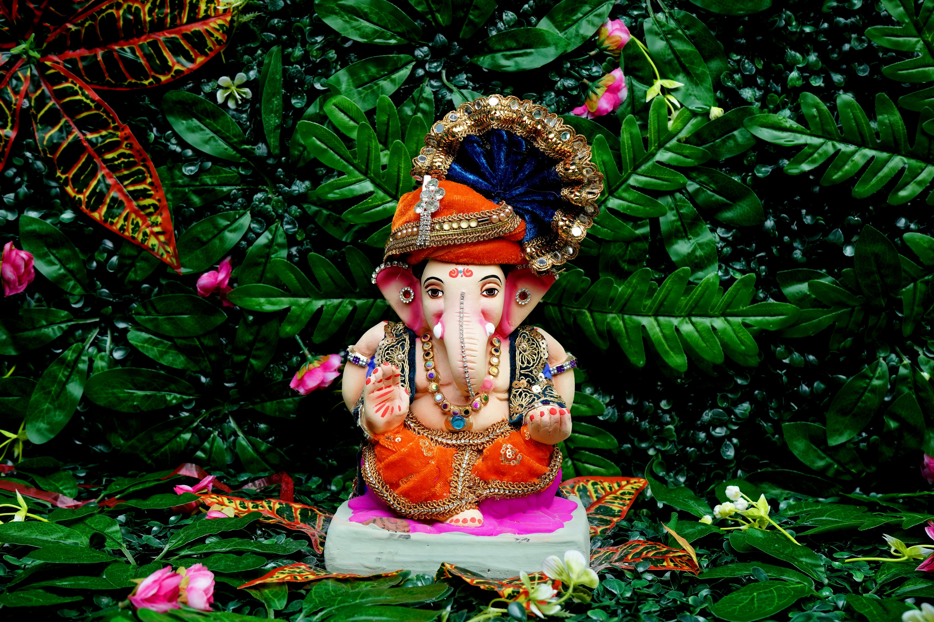 Eco Friendly Ganesh Idol of Clay - 8 inches - EF77